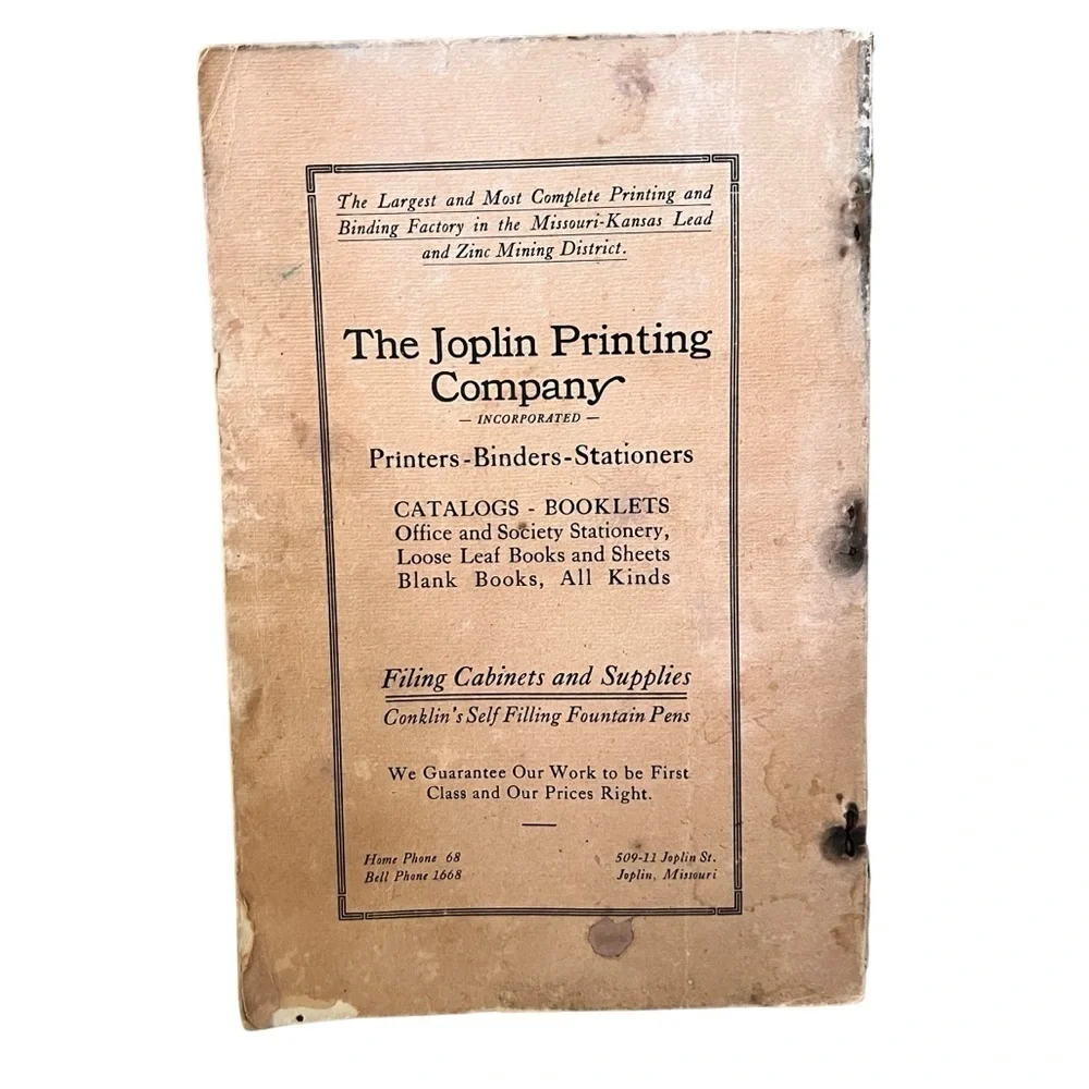 Vintage Joplin 1912‎ Cook Book